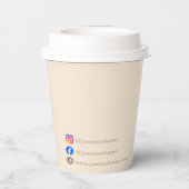 ベージュシンプルミニマル主義者 紙コップ (裏面)