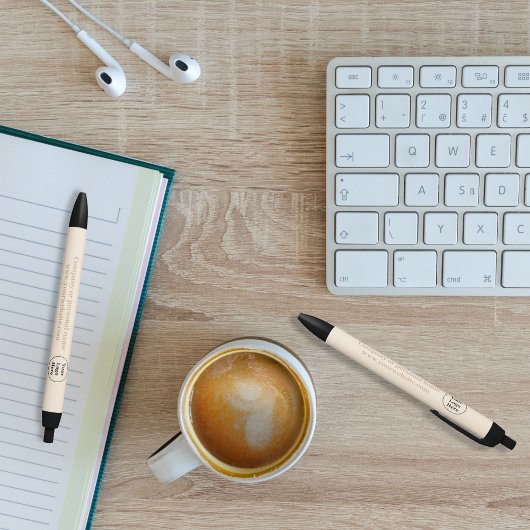 ベージュシンプルミニマル主義者 黒ボールペン