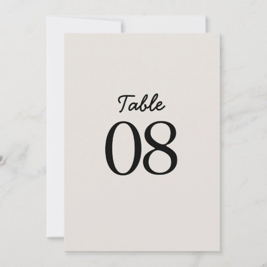 ベージュシンプルミニマル結婚リストの表番号 (正面)