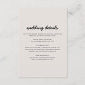ベージュシンプルミニマル結婚リスト詳細 エンクロージャーカード (正面)
