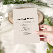 ベージュシンプルミニマル結婚リスト詳細 エンクロージャーカード