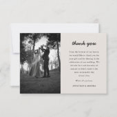 ベージュシンプルミニマル結婚リスト サンキューカード (正面)