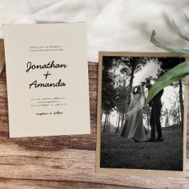 ベージュシンプルミニマル結婚リスト 招待状