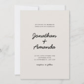 ベージュシンプルミニマル結婚リスト 招待状 (正面)