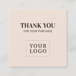 ベージュシンプルモダンありがとうございます スクエア名刺