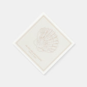 ベージュシーシェルビーチ結婚式ナプキンス スタンダードカクテルナプキン (角)