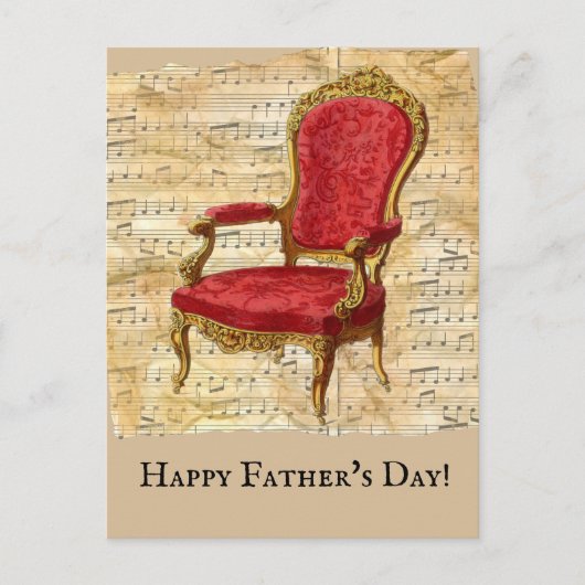 ベージュシー動揺してト音楽クラシックの父の日 ポストカード (正面)