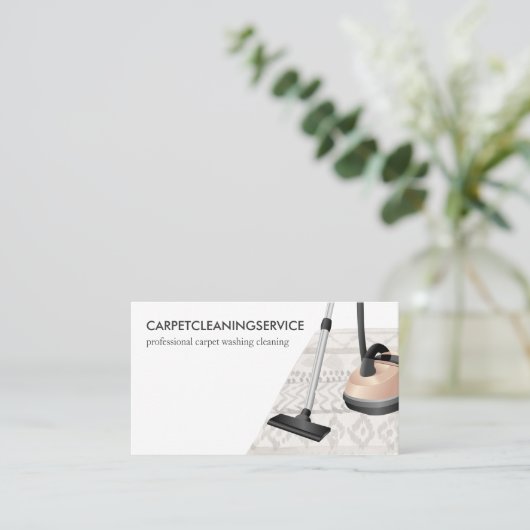 ベージュジャンクレディックハウスキーパーバキュームクリーナーカーペット 名刺 (スタンド正面)