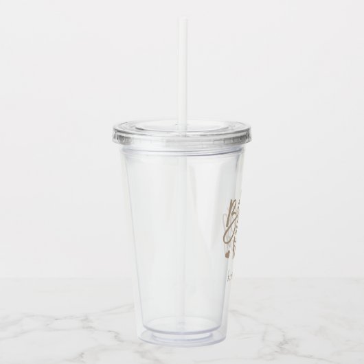 ベージュスクリプトのブライドメイド アクリルタンブラー (右)