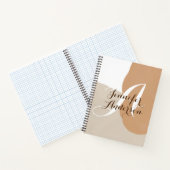 ベージュスケッチブックミニマルなモノグラム名イニシャル ノートブック (内部)
