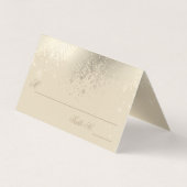 ベージュスタイリッシュと金ゴールドの雪片| 座席表 名刺 (裏面)