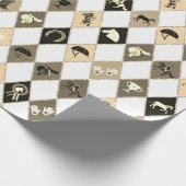 ベージュスタイリッシュクリームエクエストランダイヤモンドパターン ラッピングペーパー (角)