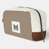 ベージュスタイリッシュブラウンアクセサリー化粧トイレバッグ ドップキット (右コーナー)