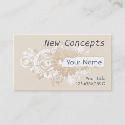 ベージュスタイリッシュ、モダンプロフェッショナル 名刺 (正面)