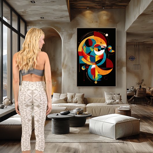 ベージュスターカスタムパターン文字とロゴ カプリレギンス