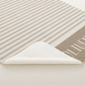 ベージュストライプの名前モノグラム | 農家 シェルパブランケット (3/4)