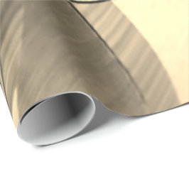 ベージュストライプの背景の色調のベージュ ラッピングペーパー