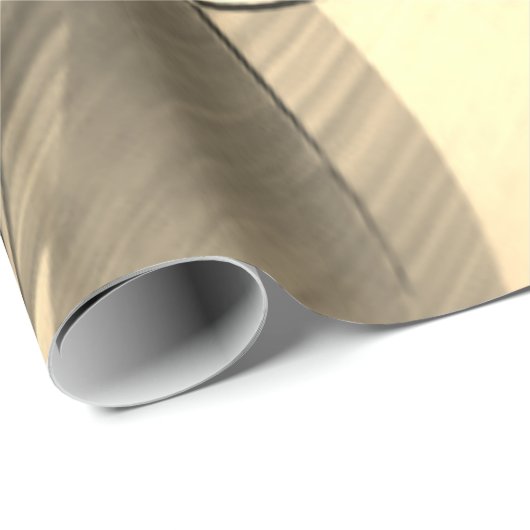 ベージュストライプの背景の色調のベージュ ラッピングペーパー (ロールコーナー)