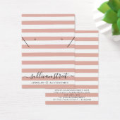 ベージュストライプイヤリングネックレスディスプレイカード (デスク)