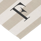 ベージュストライプズモノグラム |農家モダン家 ショートテーブルランナー (コーナー)