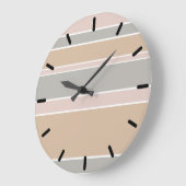 ベージュストライプ ラージ壁時計 (傾斜)