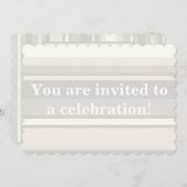 ベージュストライプ 招待状 (正面/裏面)