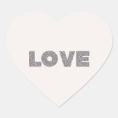 ベージュストーンシルバーグリッターラブ ハートシール (正面)