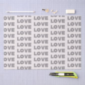 ベージュストーンシルバーグリッターラブ 薄葉紙 (クラフト)