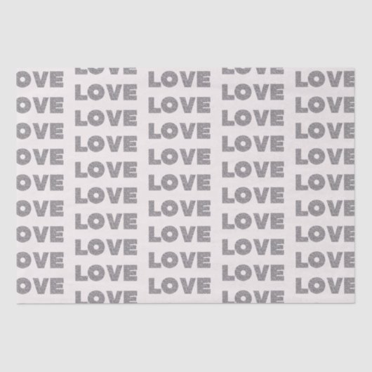 ベージュストーンシルバーグリッターラブ 薄葉紙 (正面)