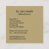 ベージュスネークボウル衛生イア医療金ゴールドカドゥセウス スクエア名刺 (裏面)