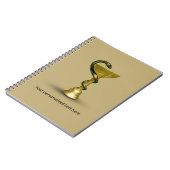 ベージュスネークメディカルボウル衛生金ゴールドカドゥセウス ノートブック (左側)