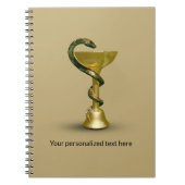 ベージュスネークメディカルボウル衛生金ゴールドカドゥセウス ノートブック (正面)