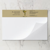 ベージュスネークメディカルボウル衛生金ゴールドカドゥセウス ペーパーパッド (折り畳み)