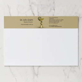 ベージュスネークメディカルボウル衛生金ゴールドカドゥセウス ペーパーパッド