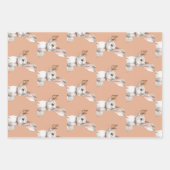 ベージュセージ&アンバーバニーイースター ラッピングペーパーシート (正面2)