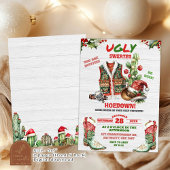 ベージュセーターカウボーイクリスマスホリデーパーティー 招待状