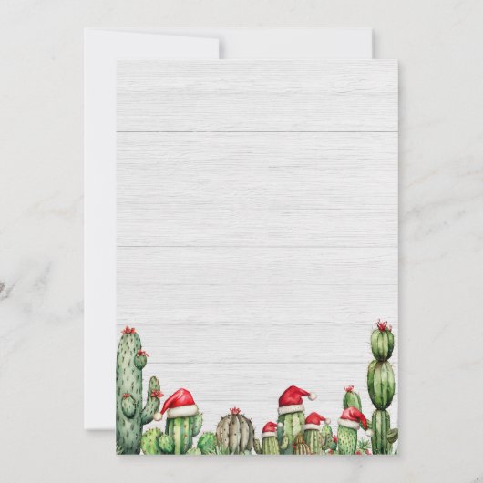 ベージュセーターカウボーイクリスマスホリデーパーティー 招待状 (裏面)