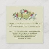 ベージュソープブティックグリーン伝統的 スクエア名刺 (裏面)