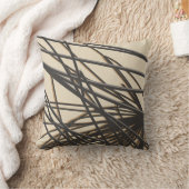 ベージュタイペ&グレイモダンスタイリッシュ抽象芸術 クッション (ブランケット)