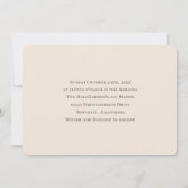 ベージュタイポグラフィクレストモノグラム結婚ズ 招待状 (裏面)