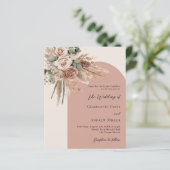 ベージュタウペバラパンパスアーチ結婚式招待状 (スタンド正面)