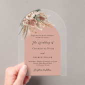 ベージュタウペバラパンパ澄んス結婚アーツ アクリル招待状 (インサイチュ (ポータブル))