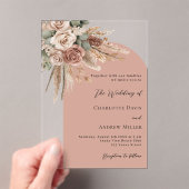 ベージュタウペバラパンパ澄んス結婚アーツ アクリル招待状 (インサイチュ (ポータブル))
