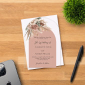 ベージュタウペバラパンパ澄んス結婚アーツ アクリル招待状