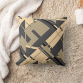 ベージュタウペブラックチャコージャン傾斜抽象芸術アート クッション (ブランケット)