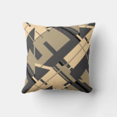 ベージュタウペブラックチャコージャン傾斜抽象芸術アート クッション (裏面)