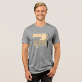 ベージュタウペブラックMCM – 幾何インスパイア抽象芸術 トライブレンドＴシャツ (正面全面)