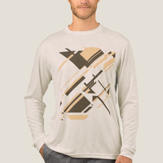 ベージュタコンテンポラリーウペMCM-インスパイア抽象芸術 トライブレンドＴシャツ (正面)