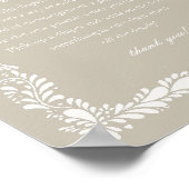 ベージュタラベラタイルおむつ思考ベビーシャワー ポスター (角)