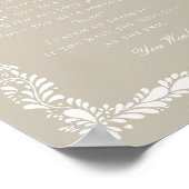 ベージュタラベラタイルは赤ちゃんシャワーゲームを言わない ポスター (角)